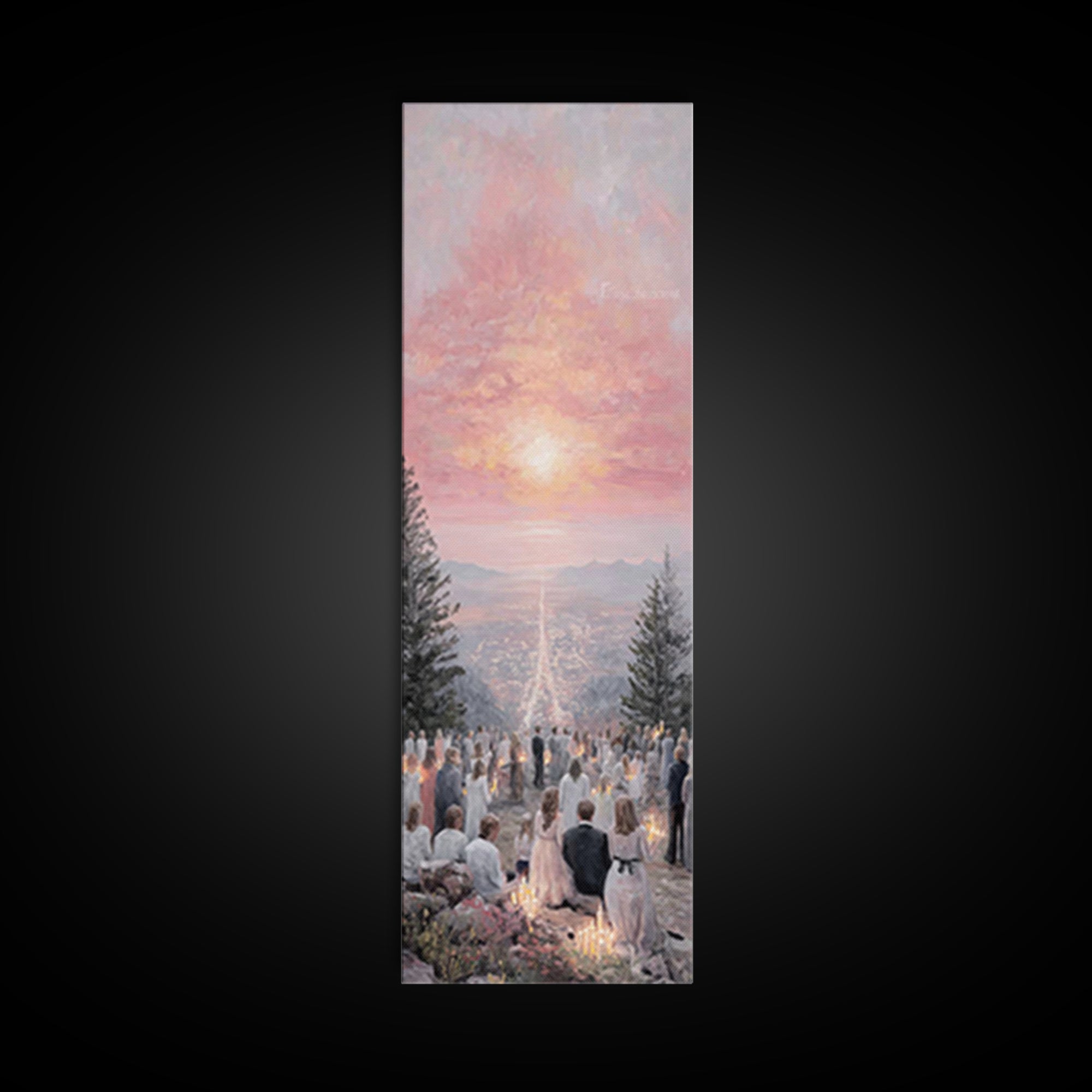 Candlelit Vigil Sky – Framed Canvas Print – Skinny Art – Christian Wall Art – Christian Art Print – Christian Christmas Art – Jesus Art