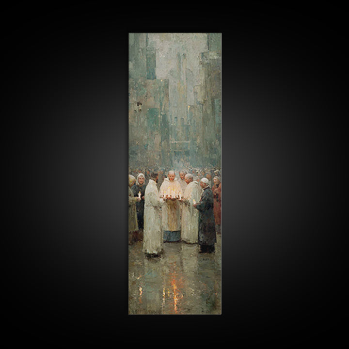 Winter Communion | Framed Canvas Print | Christian Art Canvas | Subtle Christian Art | Christmas Art Prints | Narrow Art