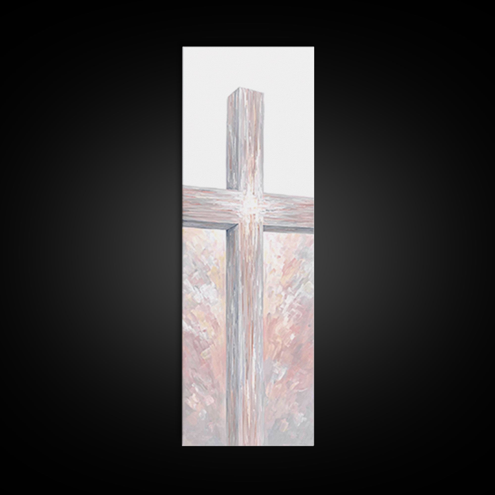 Radiant Cross Glory – Framed Canvas Print – Skinny Art – Christian Painting – Christian Art Canvas – Christian Wall Art – Christian Decor