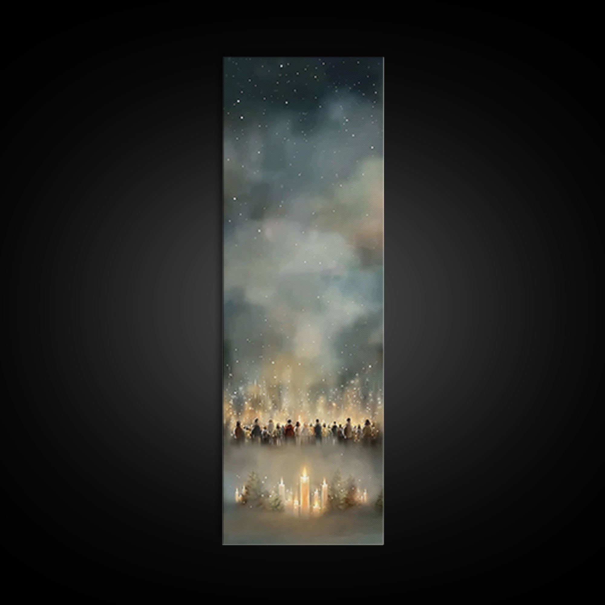 Tender Consolation | Framed Canvas Print | Christian Painting | Christian Christmas Art | Modern Christian Art | Tall Skinny Art Print