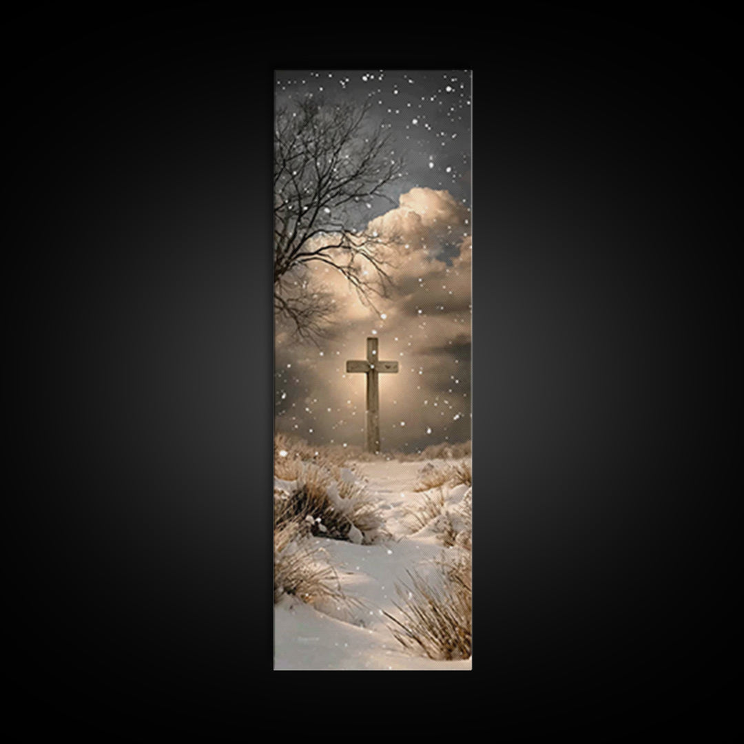 Light Of Faith – Framed Canvas Print – Christian Wall Art – Christian Art Canvas – Jesus Painting – Tall Narrow Wall Art – Christmas Art