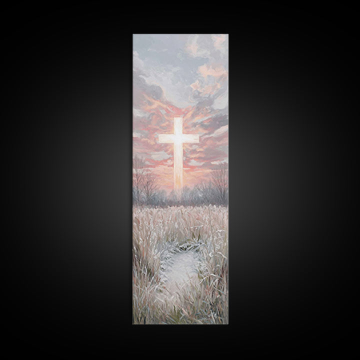 Dawn Of Grace – Framed Canvas Print – Jesus Painting – Christian Art Canvas – Tall Narrow Wall Art – Christmas Art – Christian Wall Art