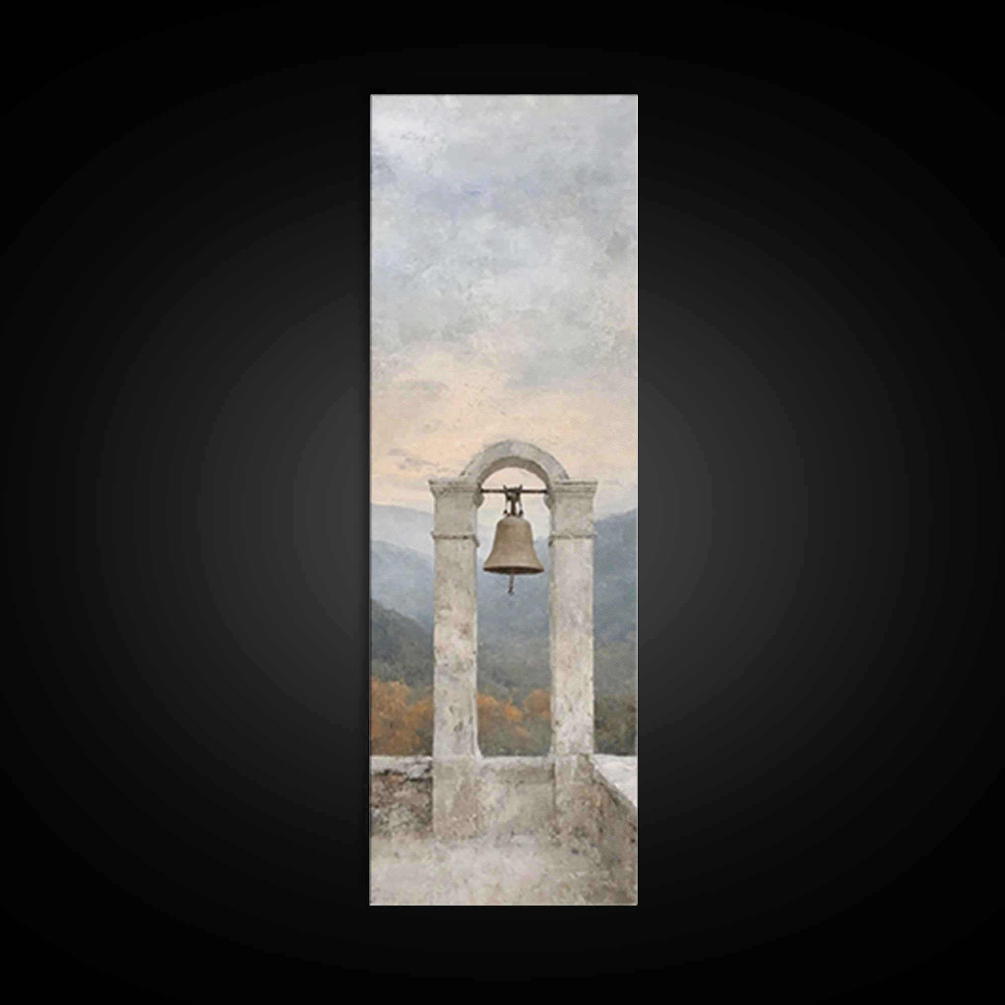 Hillside Bell Grace | Framed Canvas Print | Tall Skinny Art Print | Christian Art Canvas | Christian Wall Art | Christian Painting | Christ