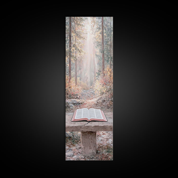 Sanctuary In Mist | Framed Canvas Print | Christian Wall Art | Skinny Art | Christian Art Canvas | Christian Painting | Christian Decor
