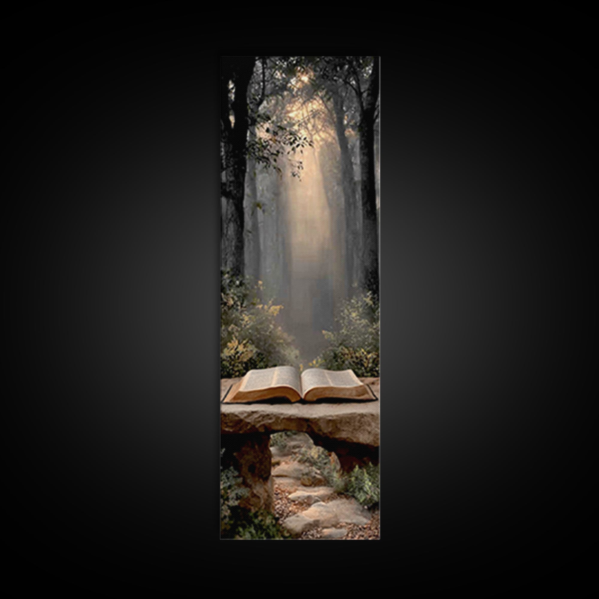Holy Word Light | Framed Canvas Print | Christian Painting | Christian Art Canvas | Tall Narrow Wall Art | Christian Wall Art | Christian D