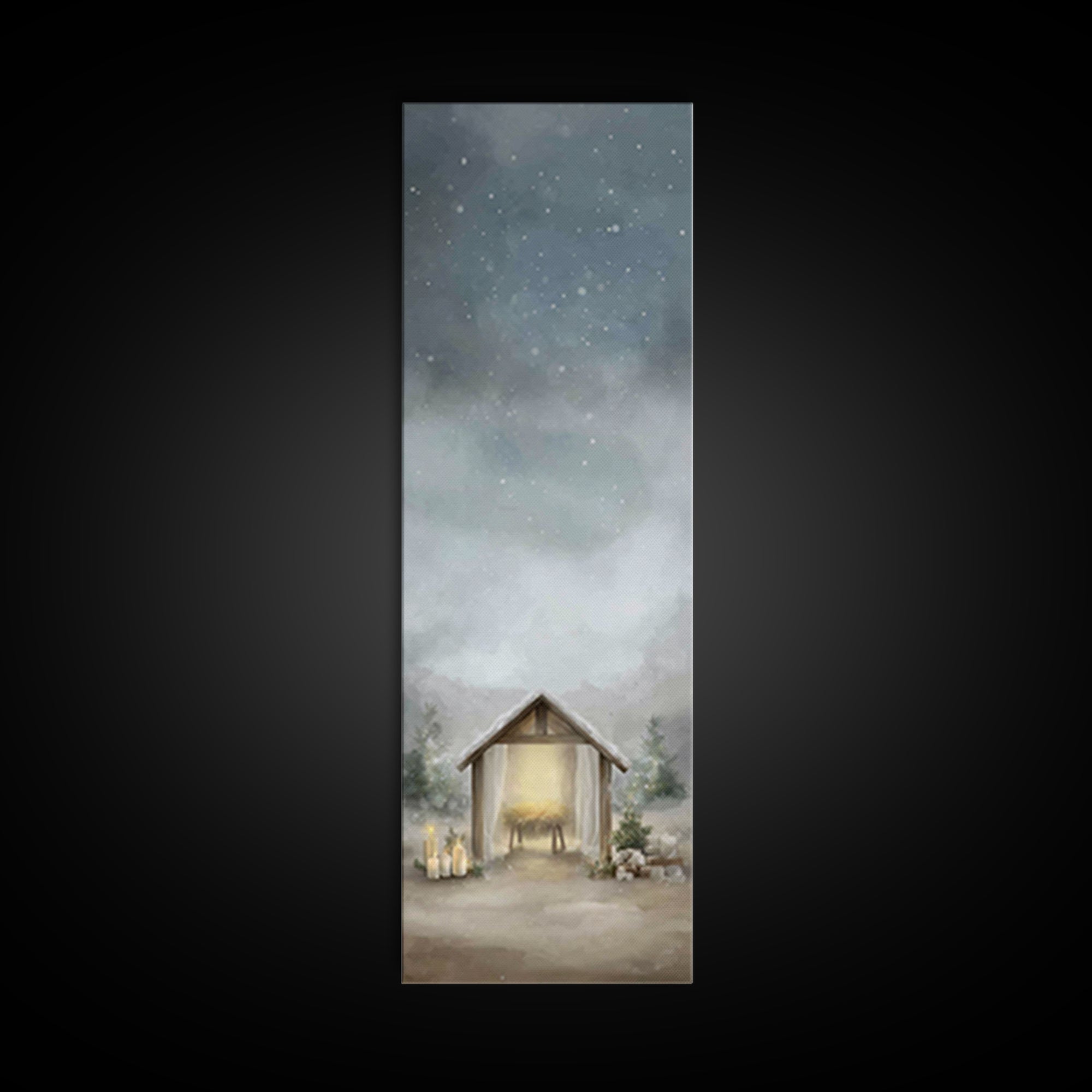 Sacred Horizon | Framed Canvas Print | Christian Wall Art | Christian Art Canvas | Christmas Art Work | Tall Narrow Wall Art