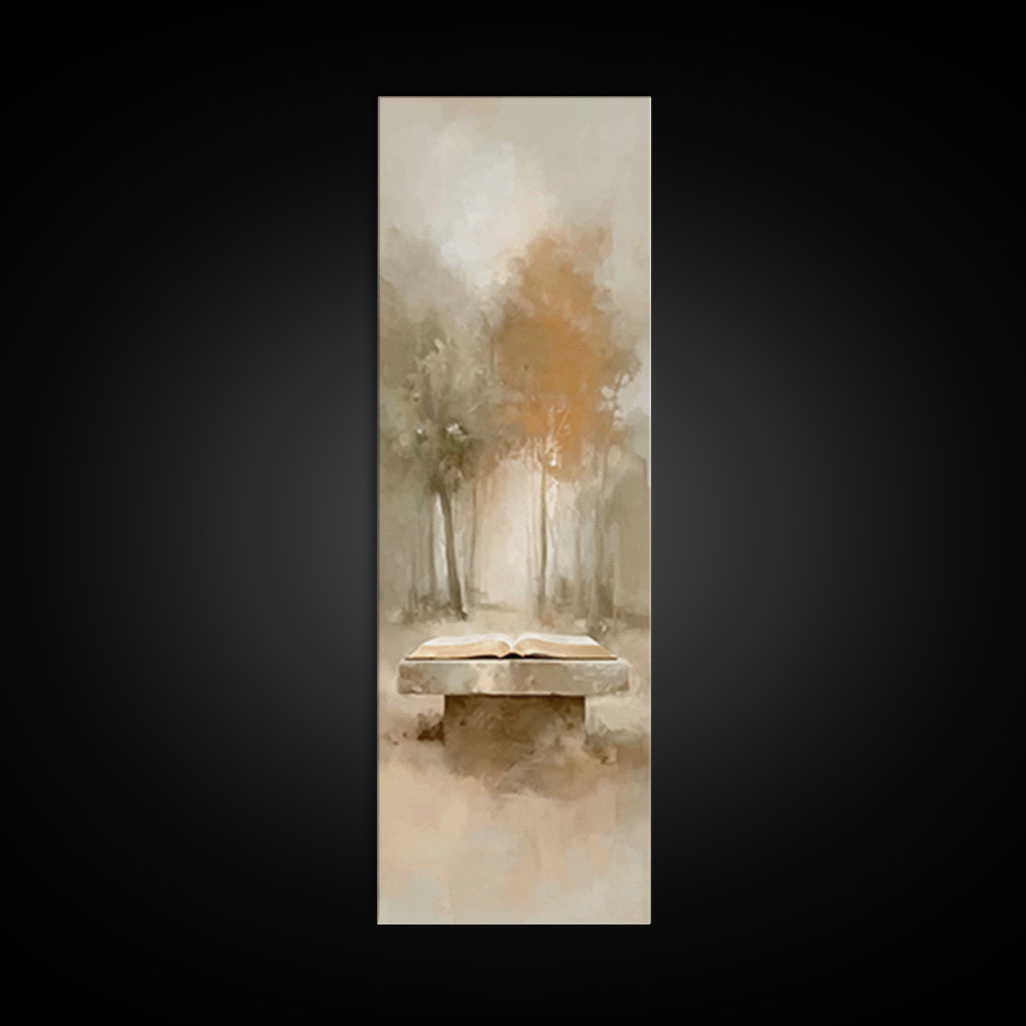 Autumn Scripture Glow | Framed Canvas Print | Christian Art Canvas | Christian Wall Art | Tall Skinny Art Print | Christian Painting | Chri