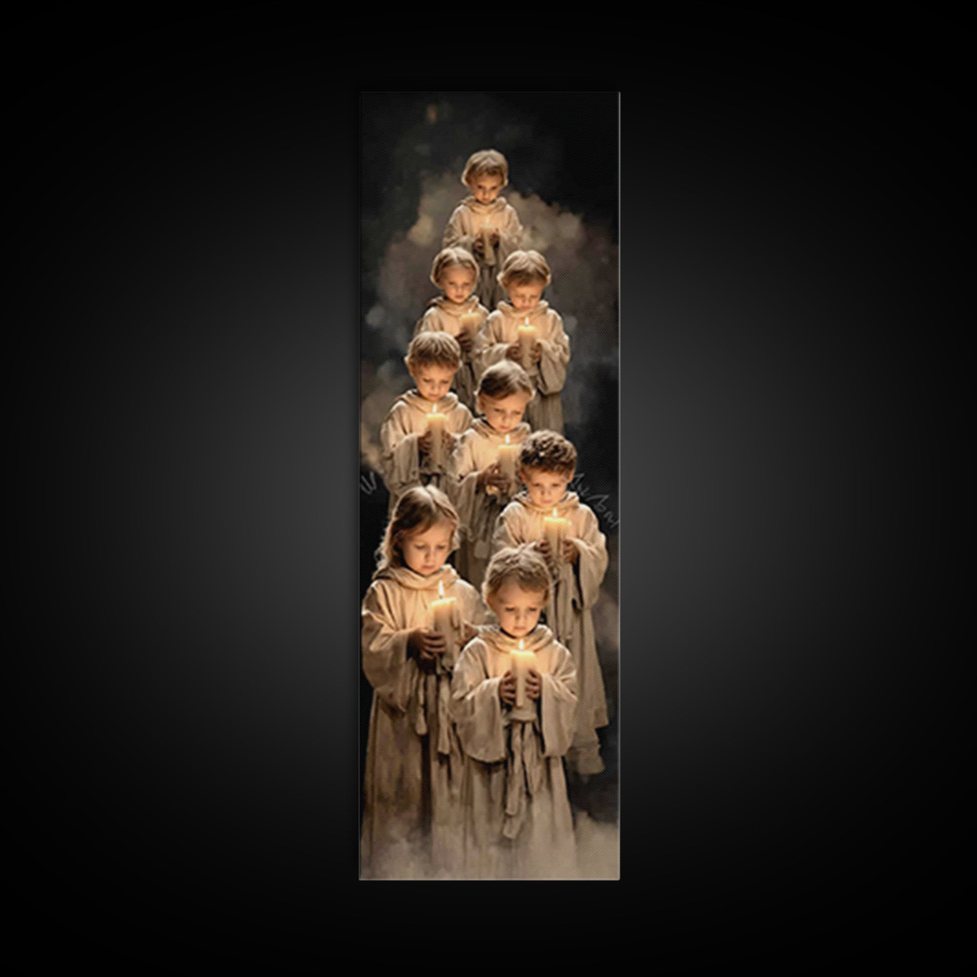Children Of Light – Framed Canvas Print | Christian Art Canvas | Christian Wall Art | Tall Narrow Wall Art | Christian Christmas Art | Chri