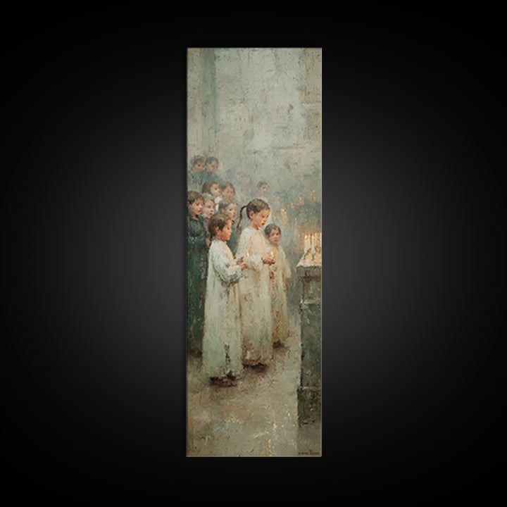 Luminous Offering – Framed Canvas Print – Christian Art Canvas – Christian Wall Art – Tall Skinny Art Print – Christmas Art – Christian Chr