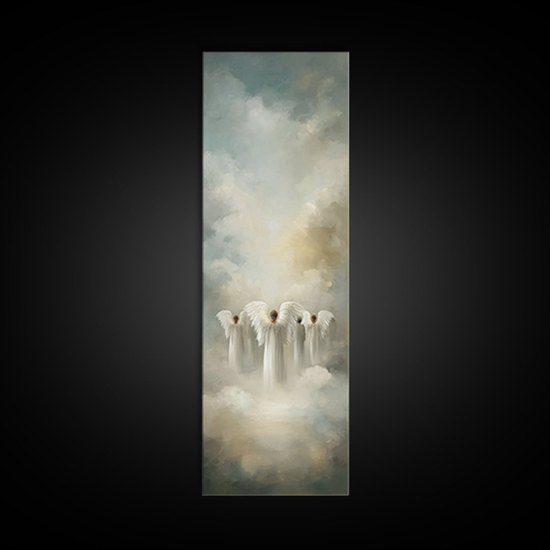 Angelic Ascent – Framed Canvas Print – Christian Wall Art – Christian Art Canvas – Tall Narrow Wall Art – Christian Christmas Art – Christm