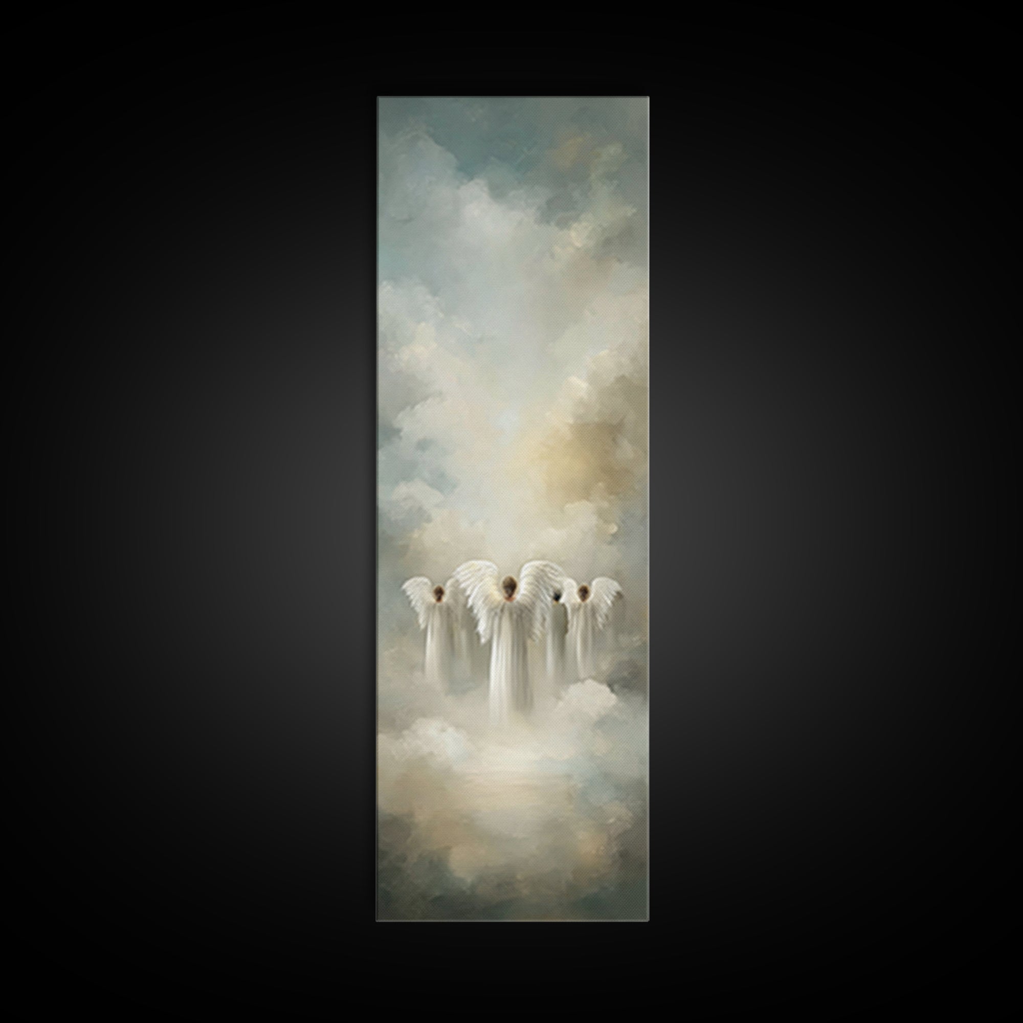 Angelic Ascent – Framed Canvas Print – Christian Wall Art – Christian Art Canvas – Tall Narrow Wall Art – Christian Christmas Art – Christm