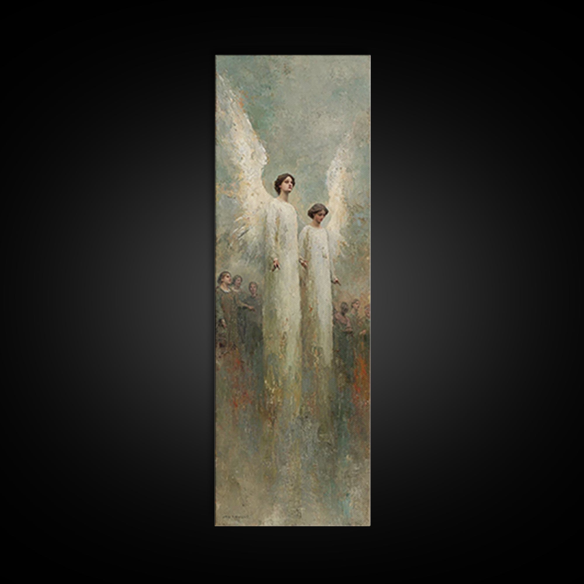 Heavenly Messengers Arise – Framed Canvas Print – Christian Wall Art – Christian Art Canvas – Tall Narrow Wall Art – Christian Christmas Ar