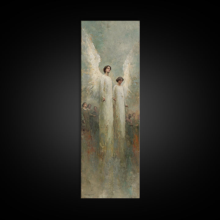 Heavenly Messengers Arise – Framed Canvas Print – Christian Wall Art – Christian Art Canvas – Tall Narrow Wall Art – Christian Christmas Ar