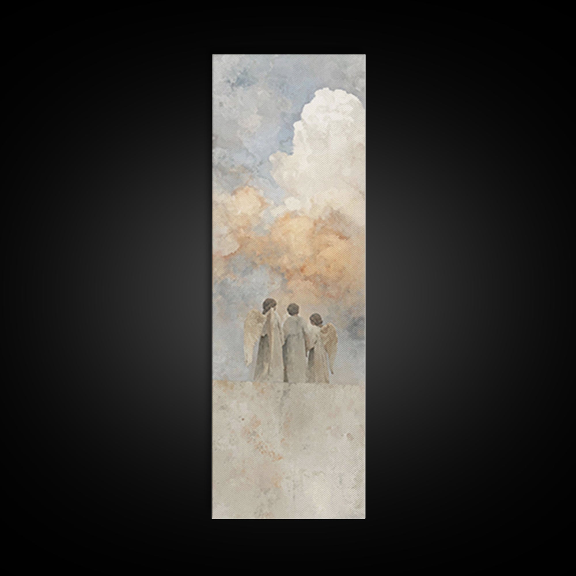 Angels In Prayer – Framed Canvas Print, Christian Wall Art, Christian Art Canvas, Narrow Art, Christian Christmas Art, Christian Gift Ideas