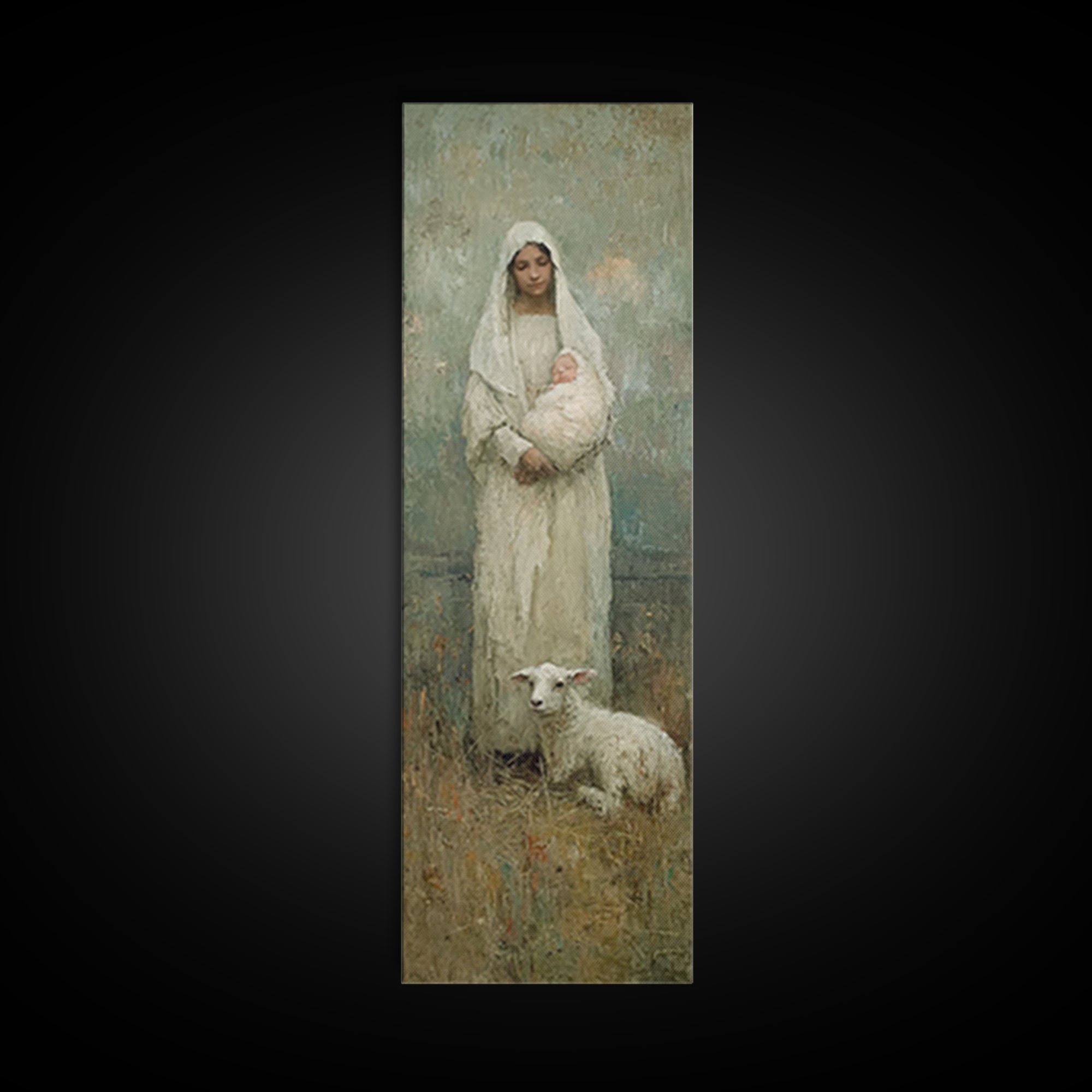 Mother’s Sacred Grace – Framed Canvas Print – Christian Wall Art – Christian Art Canvas – Tall Narrow Wall Art – Christian Painting – Chris