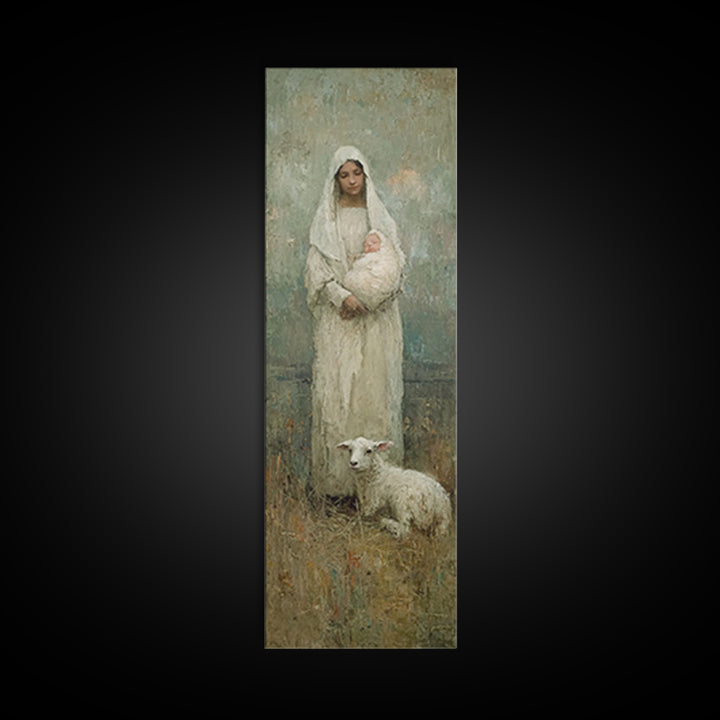 Mother’s Sacred Grace – Framed Canvas Print – Christian Wall Art – Christian Art Canvas – Tall Narrow Wall Art – Christian Painting – Chris
