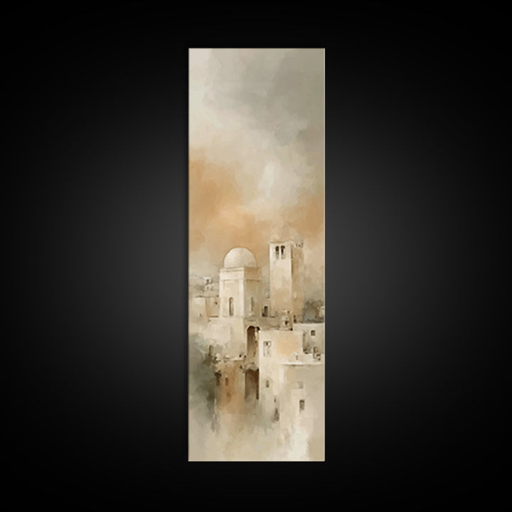 Bethlehem Dawn Light – Framed Canvas Print – Tall Narrow Wall Art – Christian Wall Art – Christian Art Canvas – Christmas Art – Christian D