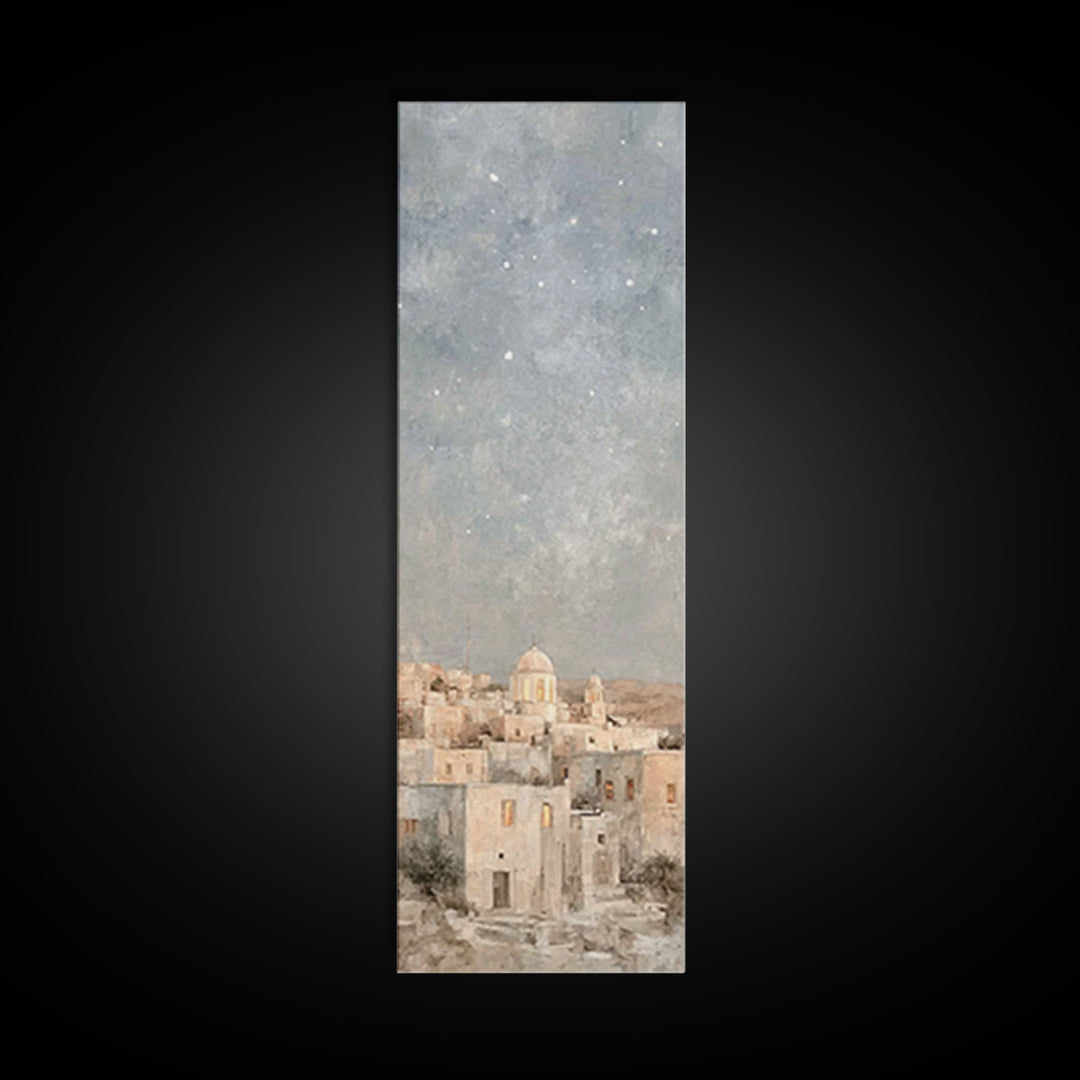 Guiding Night Star – Framed Canvas Print – Skinny Art – Christian Art Canvas – Christmas Art – Christian Wall Art – Christian Decor – Chris
