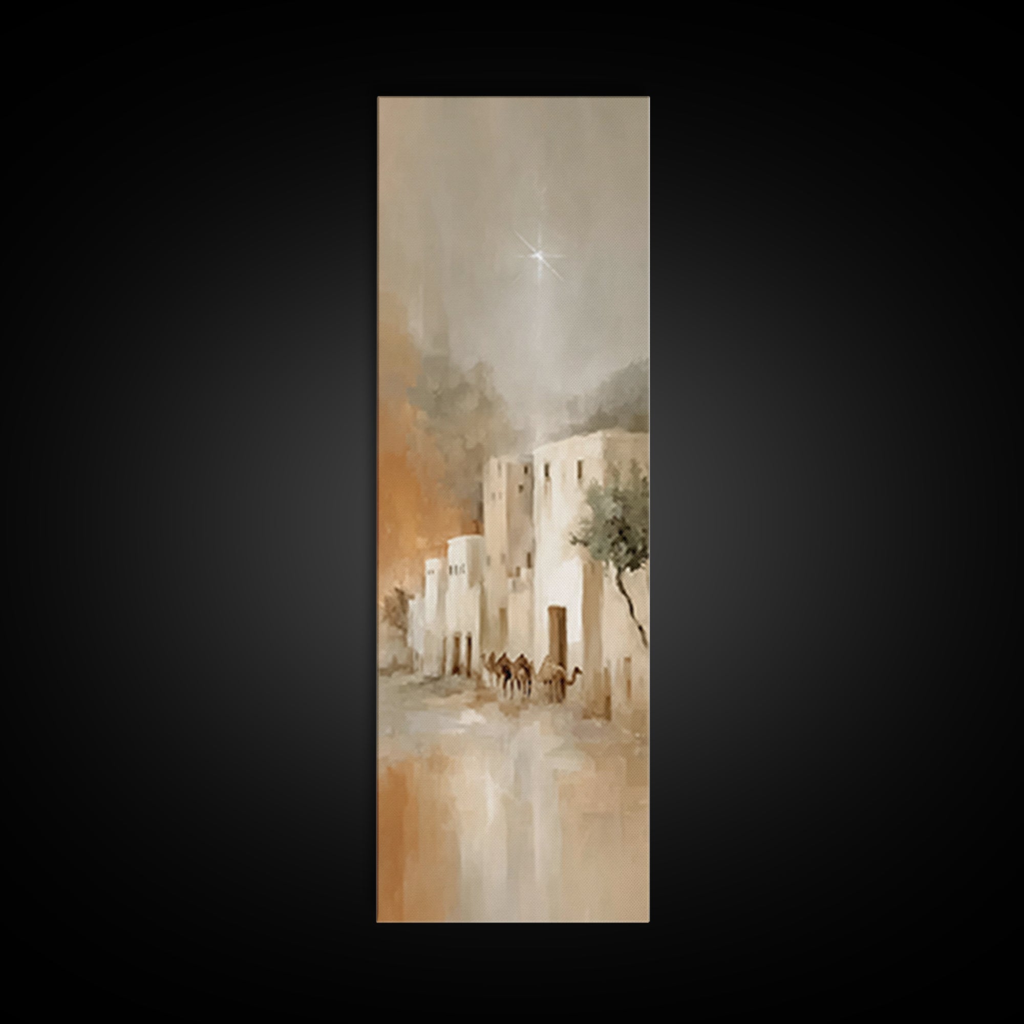 Silent Bethlehem Sky – Framed Canvas Print – Skinny Art – Christian Wall Art – Christian Art Canvas – Christian Christmas Art – Christian D