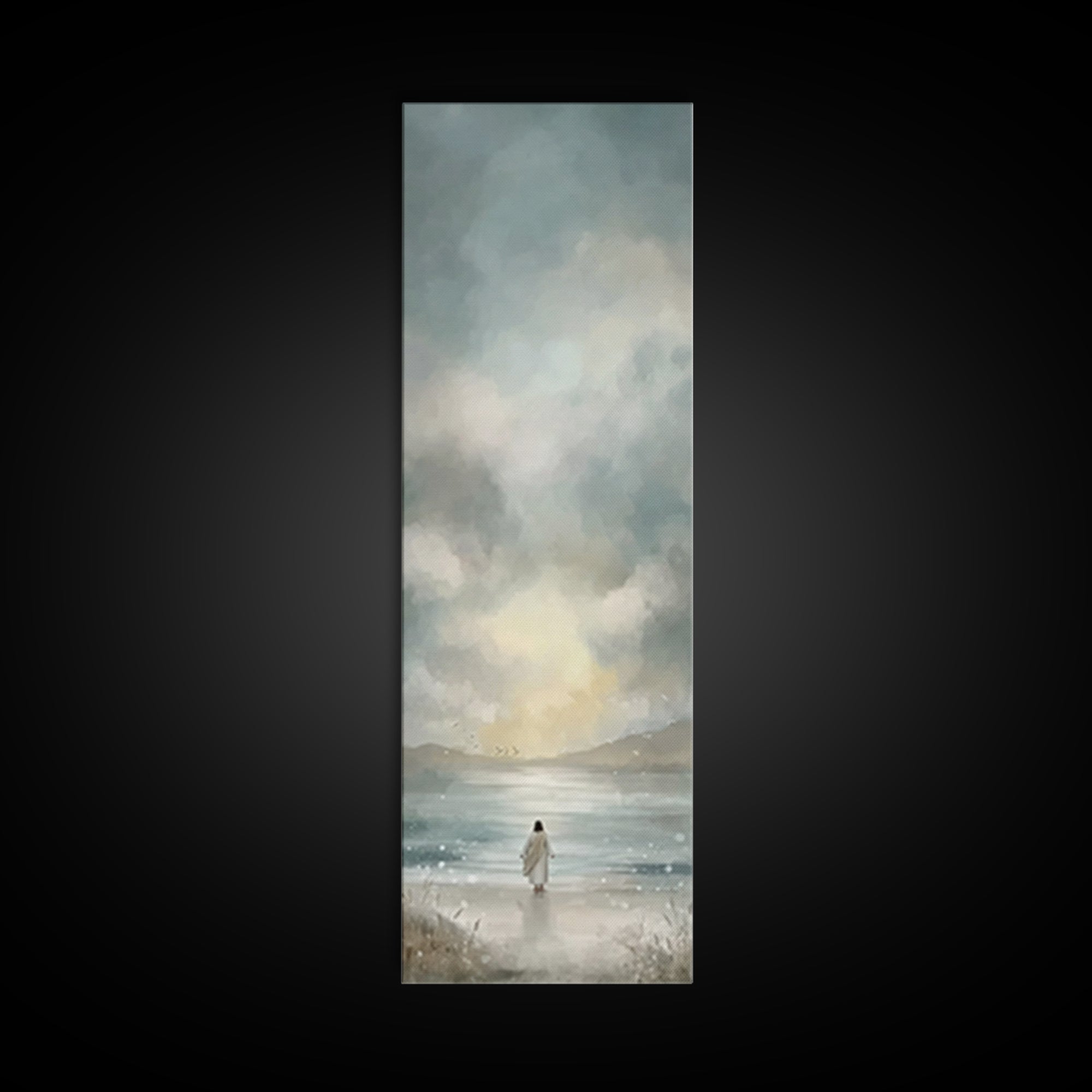 Radiance Of Mercy | Framed Canvas Print | Tall Narrow Wall Art | Christian Wall Art | Christian Art Canvas | Jesus Painting