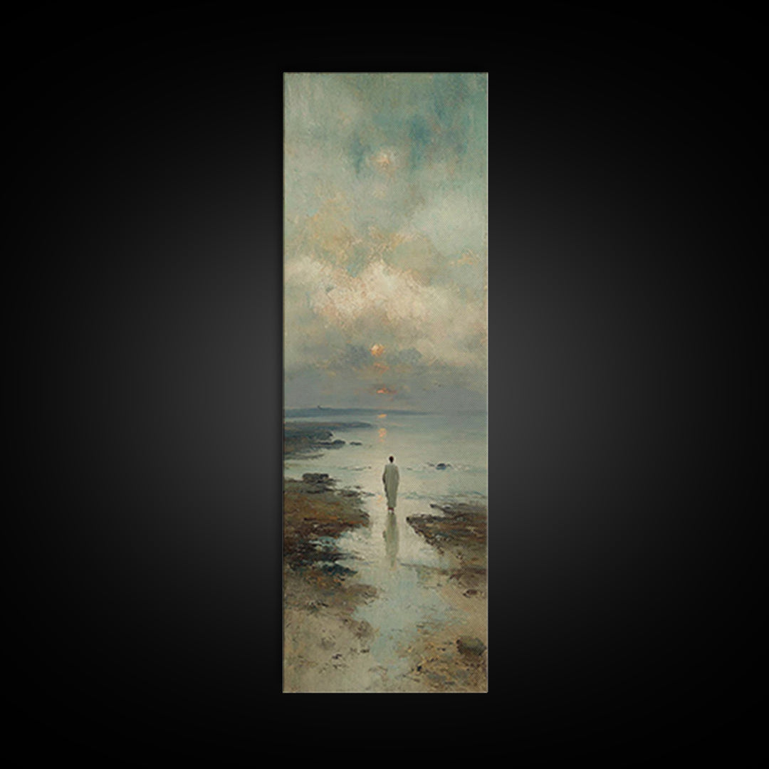 Twilight Path Grace | Framed Canvas Print | Skinny Art | Christian Art Canvas | Christian Wall Art | Jesus Painting | Christian Decor