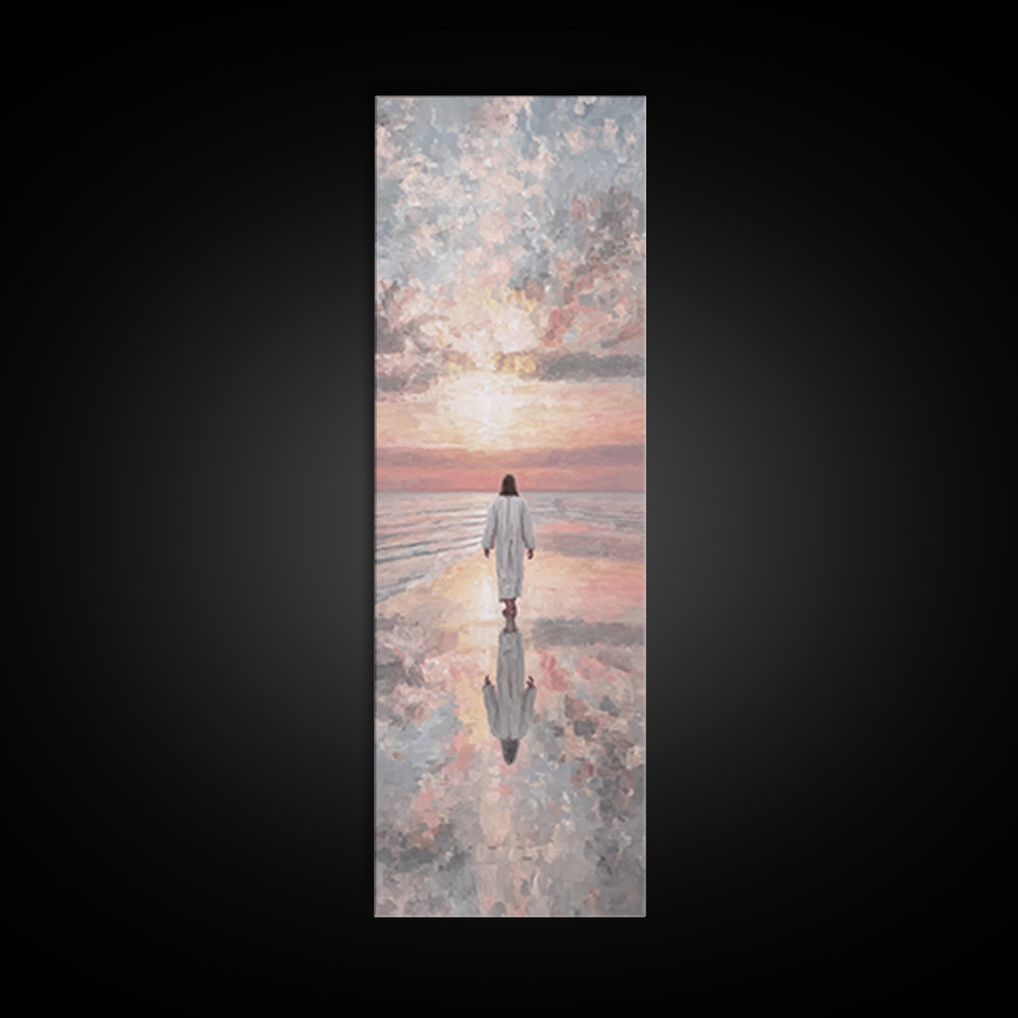 Light Of Eternity | Framed Canvas Print | Narrow Art | Christian Art Canvas | Christian Wall Art | Jesus Painting | Christian Christmas