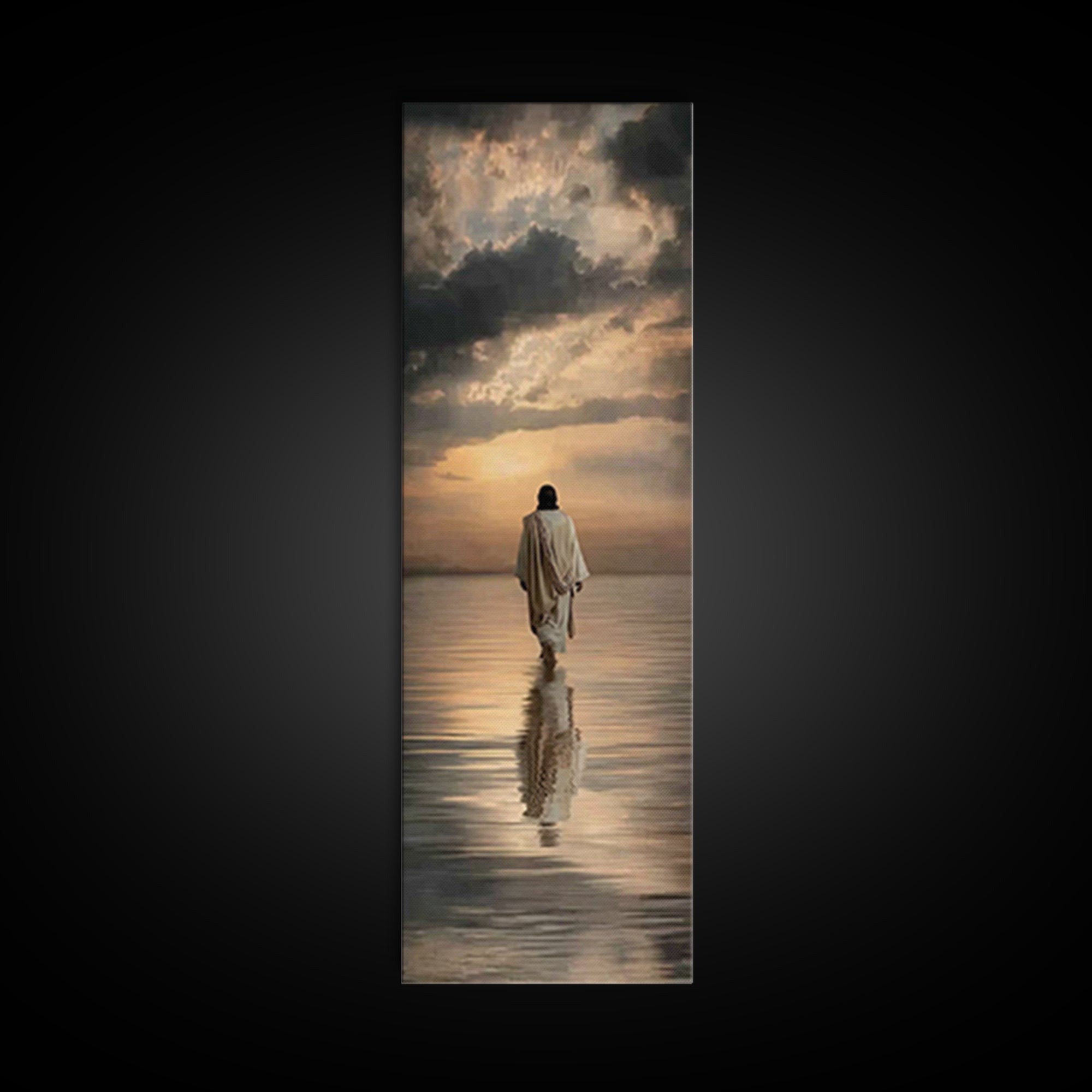 Evening Glory Path | Framed Canvas Print | Skinny Art | Christian Wall Art | Jesus Painting | Christian Art Canvas | Christian Christmas Ar