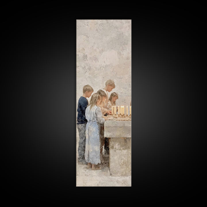 Children Of Blessing | Framed Canvas Print | Narrow Art | Christian Art Canvas | Christian Wall Art | Christian Gift | Christian Christmas