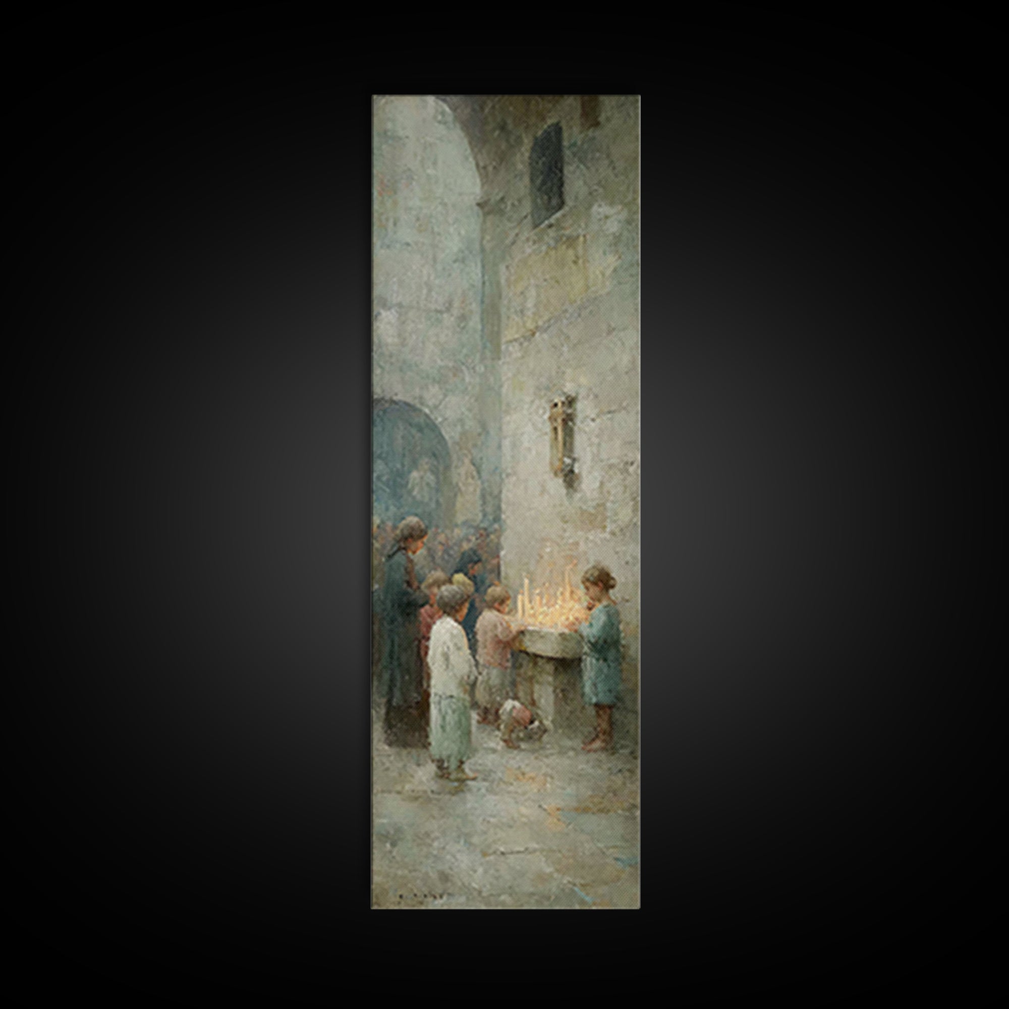 Candles Of Devotion - Framed Canvas Print - Christian Art Canvas - Christian Wall Art - Christmas Art - Christian Art Print - Tall Skinny A
