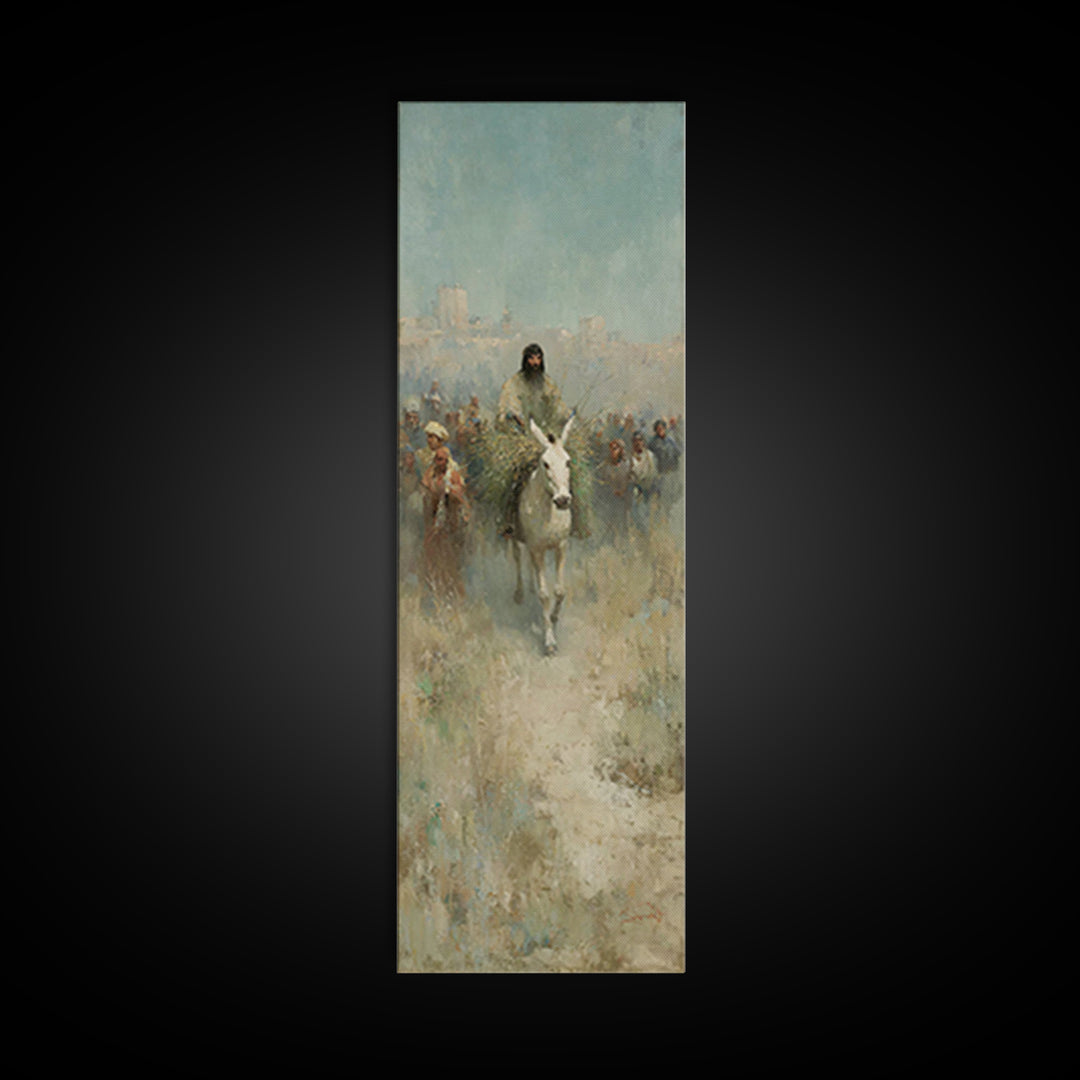 Triumphal Pathway – Framed Canvas Print – Christian Wall Art – Christian Art Print – Tall Skinny Art Print – Jesus Painting – Christian Art