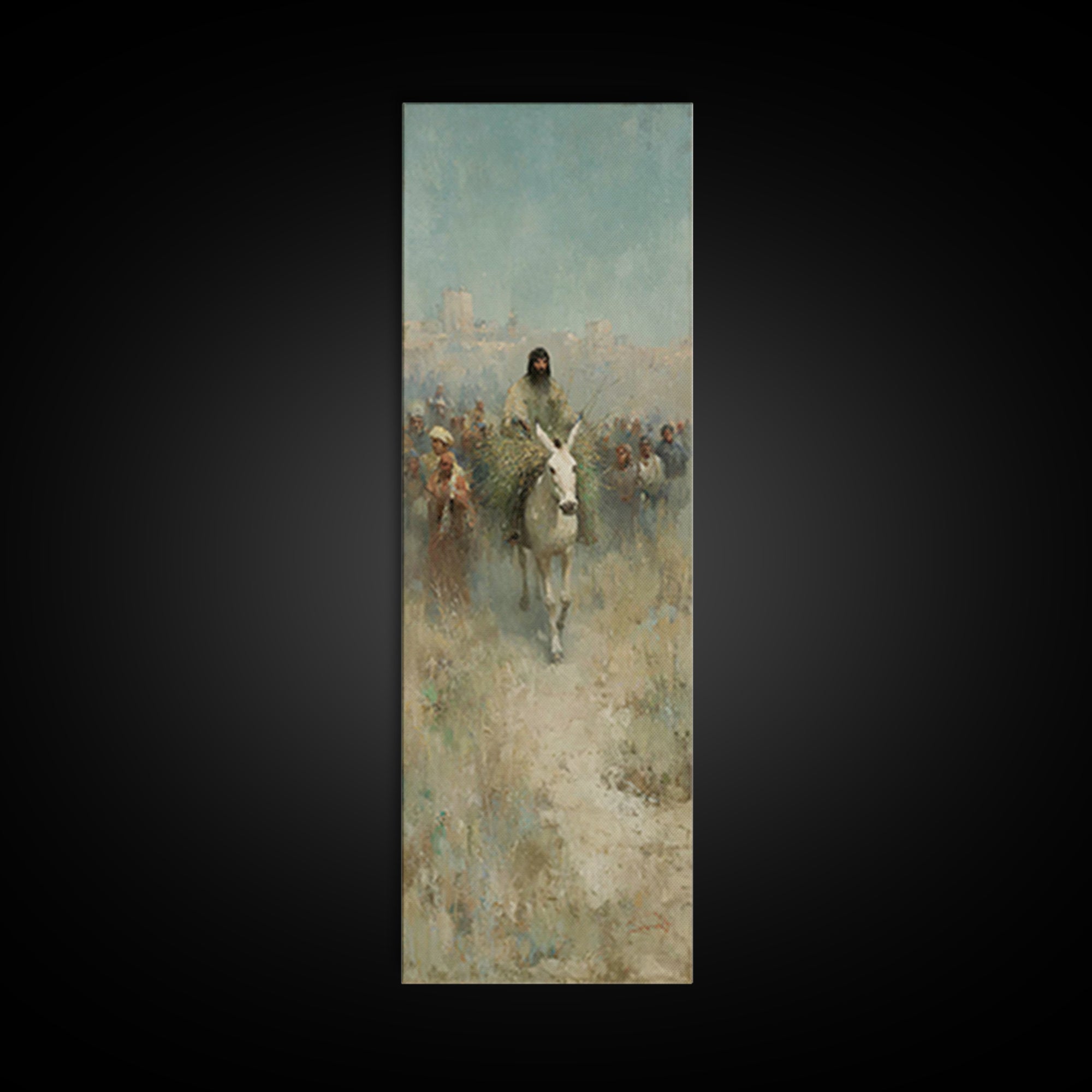 Triumphal Pathway – Framed Canvas Print – Christian Wall Art – Christian Art Print – Tall Skinny Art Print – Jesus Painting – Christian Art