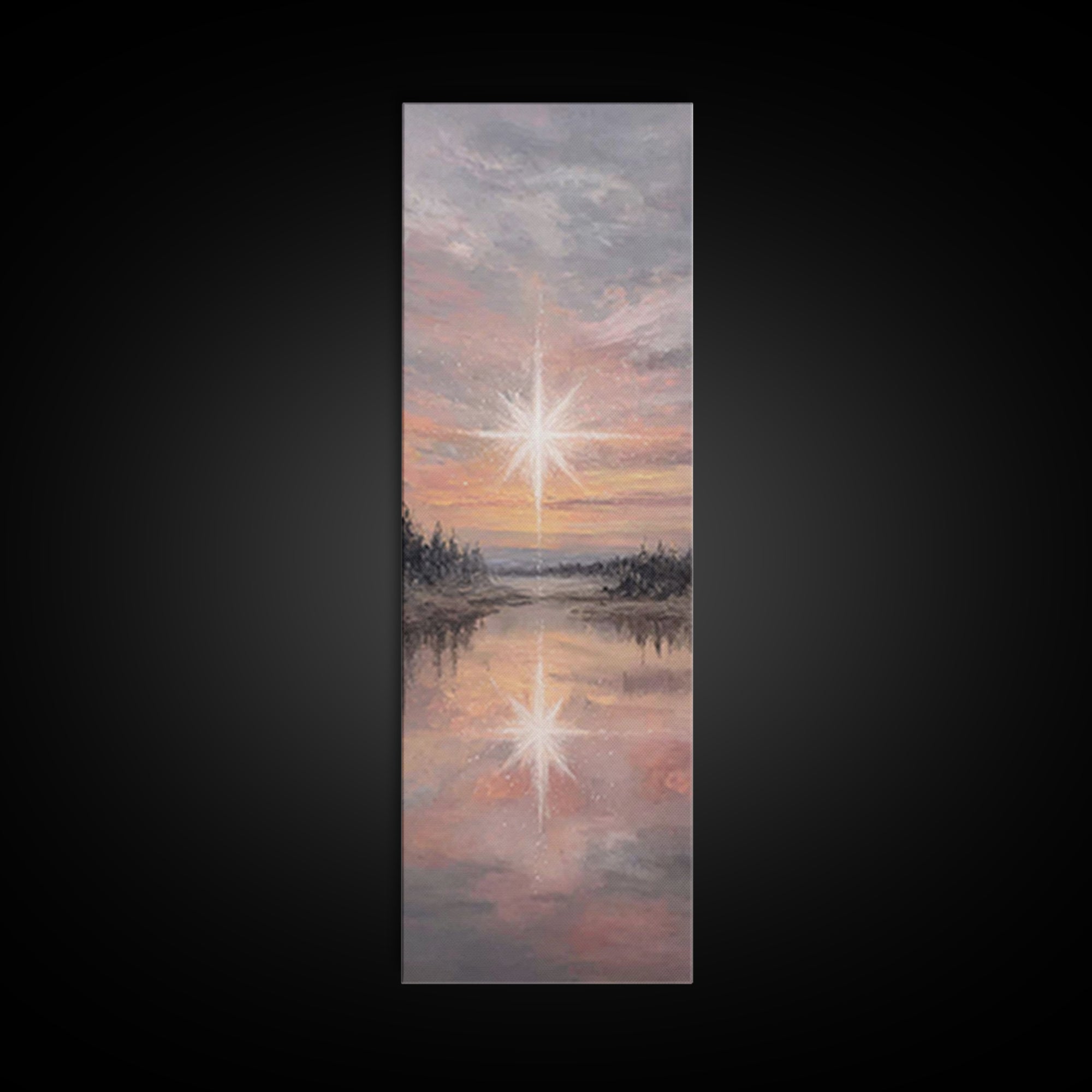 Silent Birth Refuge – Framed Canvas Print – Christian Wall Art – Vintage Christmas Art – Christian Art Print – Skinny Art