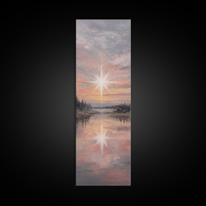 Silent Birth Refuge – Framed Canvas Print – Christian Wall Art – Vintage Christmas Art – Christian Art Print – Skinny Art