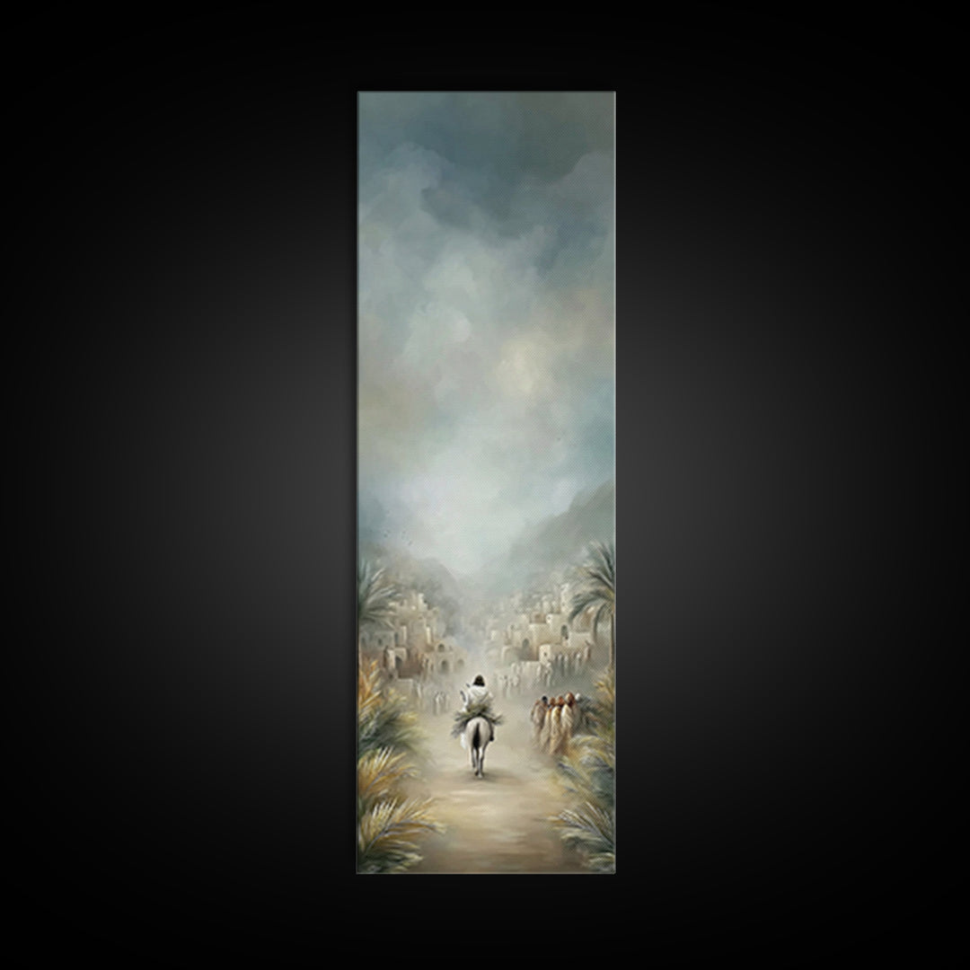 Entrance Of Peace – Framed Canvas Print – Christian Art – Christian Wall Art – Narrow Art – Jesus Painting – Christian Art Canvas