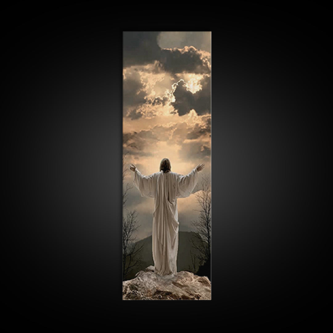 Radiant Summit Grace – Framed Canvas Print – Christian Wall Art – Jesus Painting – Tall Narrow Wall Art – Christian Art Canvas – Christmas
