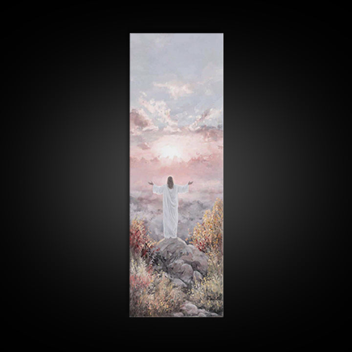 Dawn of Mercy Light, Framed Canvas Print, Christian Art Canvas, Jesus Painting, Christian Wall Art, Skinny Art, Christian Christmas Art, Ch