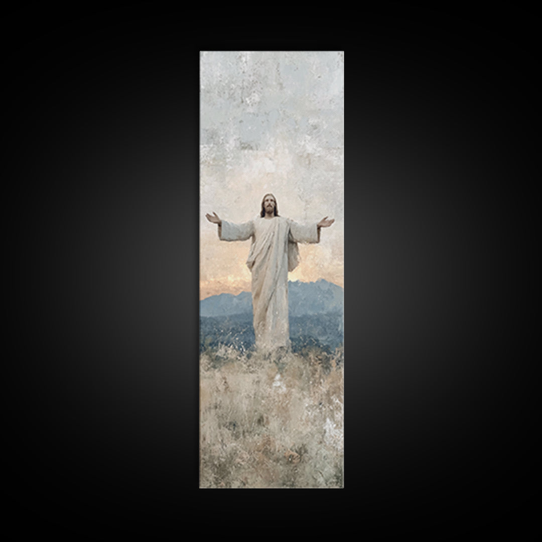 Eternal Morning Hope – Framed Canvas Print – Christian Art Canvas – Jesus Painting – Christian Wall Art – Narrow Art – Christmas Art – Chri