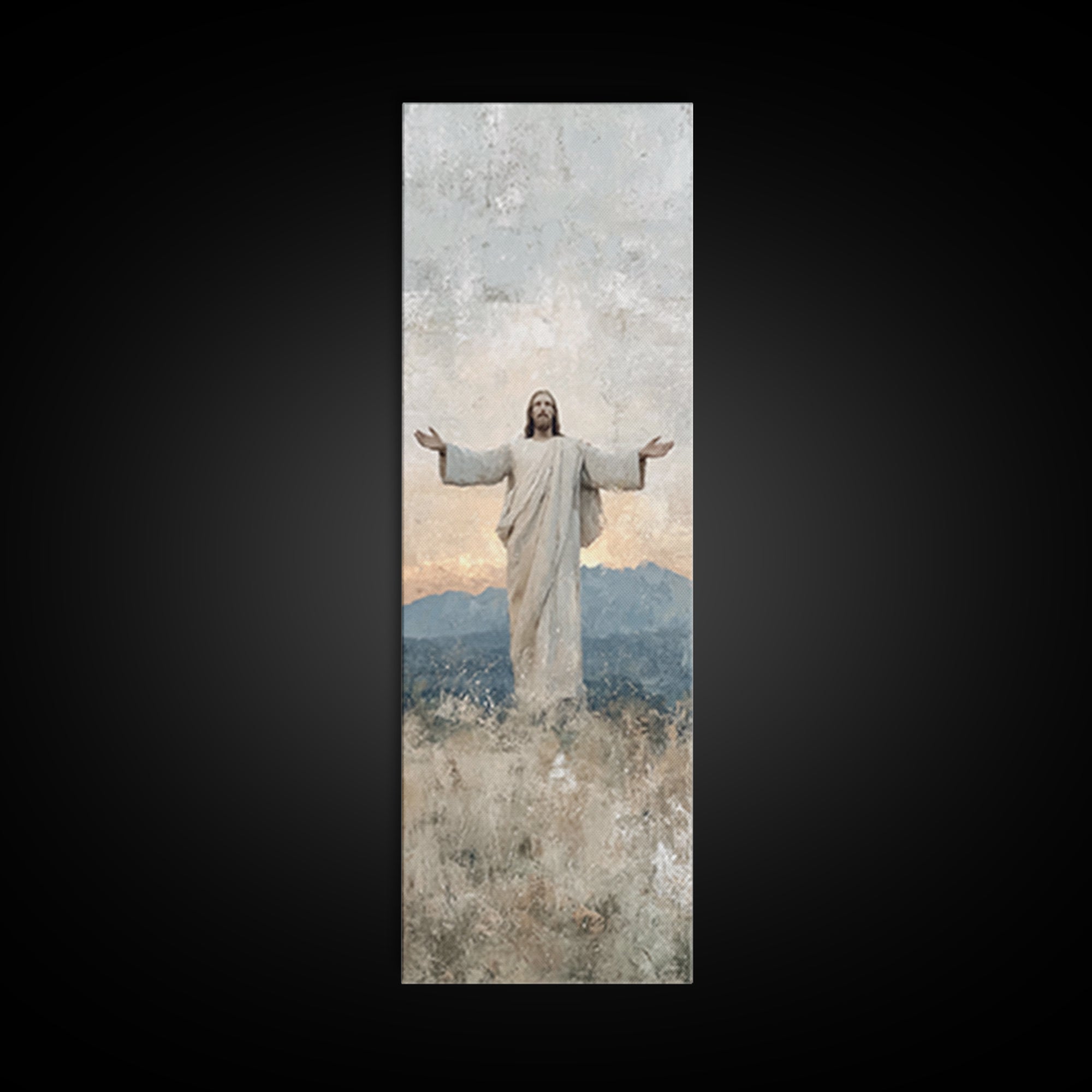 Eternal Morning Hope – Framed Canvas Print – Christian Art Canvas – Jesus Painting – Christian Wall Art – Narrow Art – Christmas Art – Chri