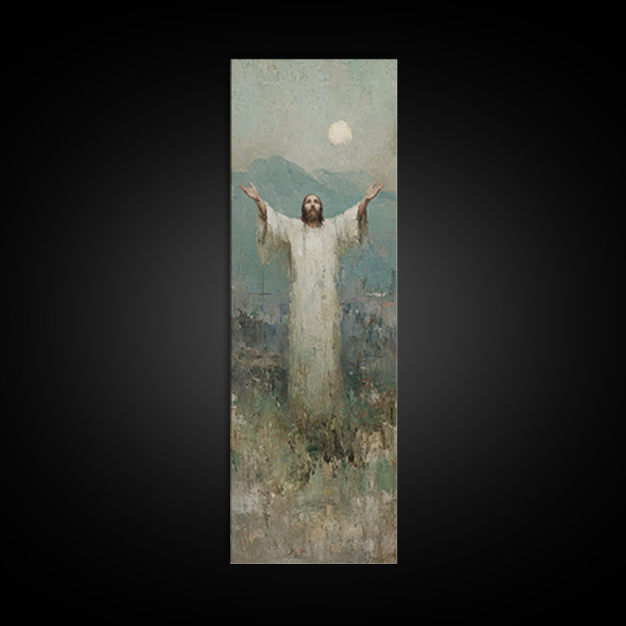 Light of Salvation Grace – Framed Canvas Print – Christian Christmas Art – Jesus Painting – Christian Wall Art – Tall Narrow Wall Art – Chr