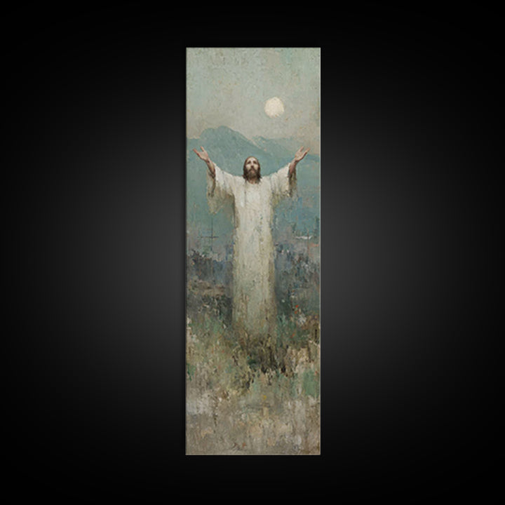 Light of Salvation Grace – Framed Canvas Print – Christian Christmas Art – Jesus Painting – Christian Wall Art – Tall Narrow Wall Art – Chr