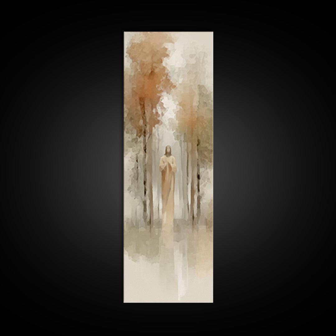 Morning Forest Glory – Framed Canvas Print – Christian Art Canvas – Jesus Painting – Christian Wall Art – Skinny Art – Christian Christmas