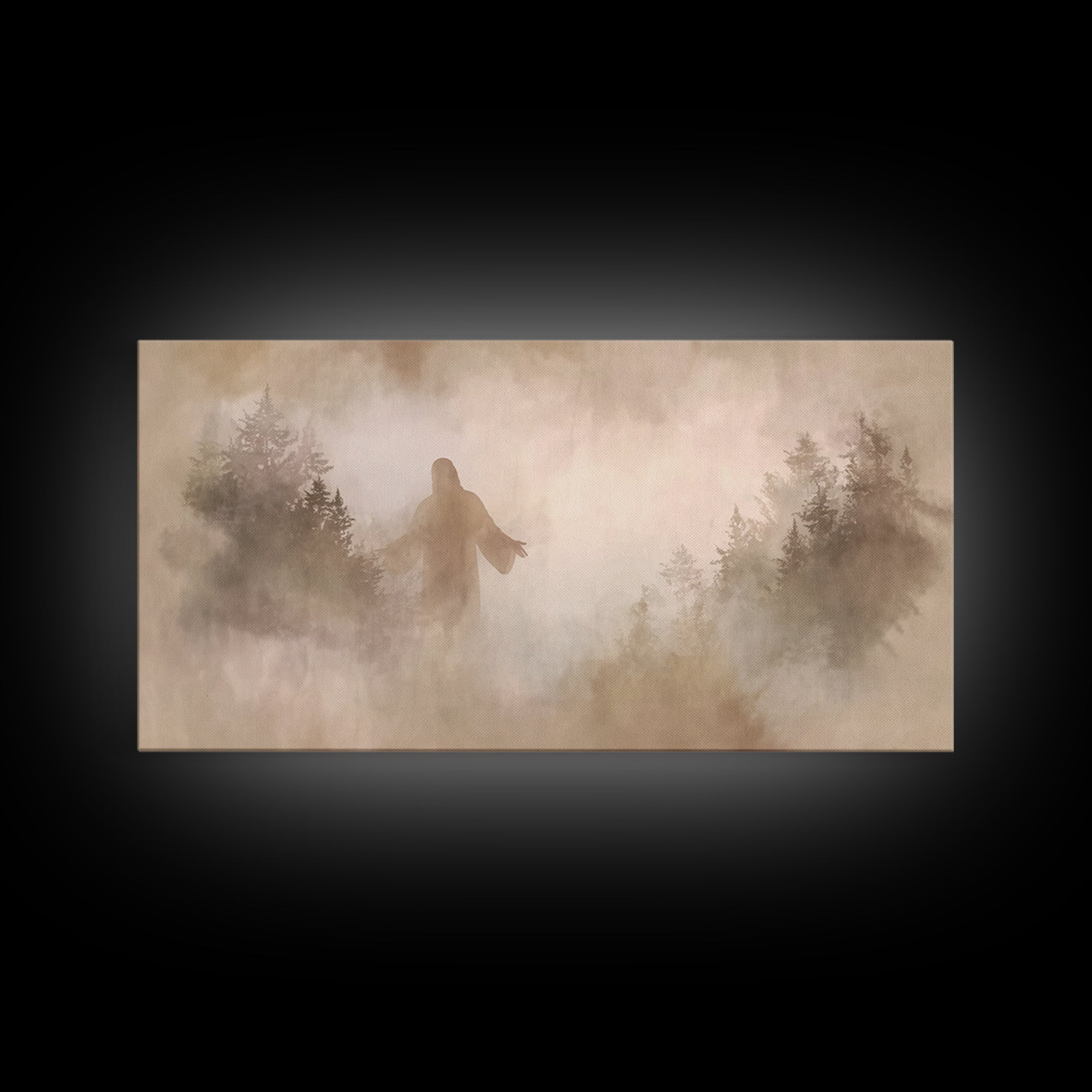 Heavenly Stillness – Framed Canvas Print – Christian Art Canvas – Jesus Painting – Christian Wall Art – Moody Christmas Art – Christian Dec