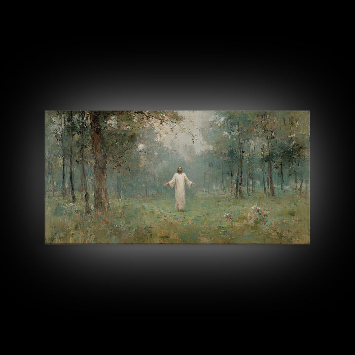 Light of Salvation, Framed Canvas Print, Christian Wall Art, Jesus Painting, Christian Christmas Art, Christian Art Canvas, Modern Christia