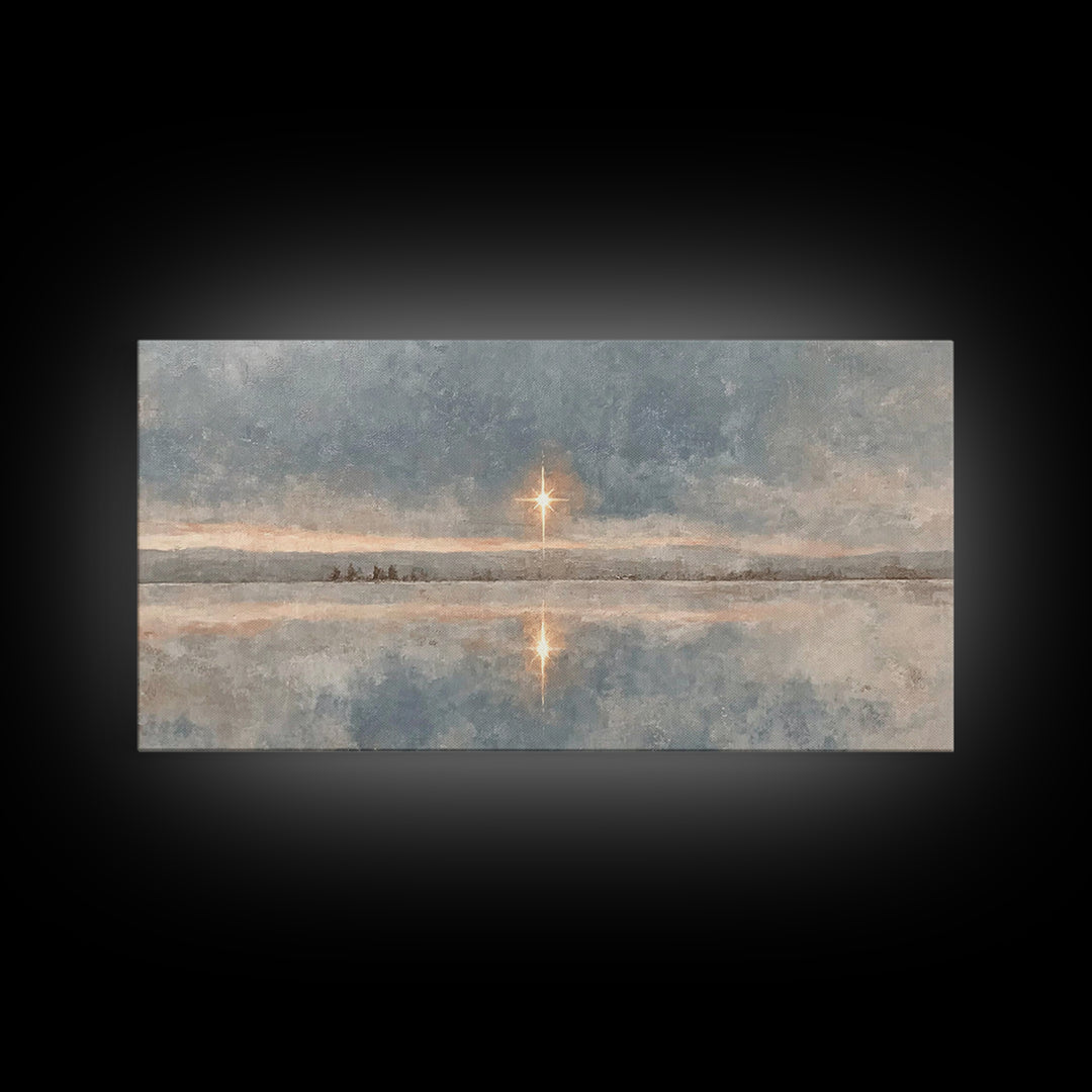 The Guiding Star – Framed Canvas Print – Christian Wall Art – Christian Art Canvas – Jesus Painting – Christian Christmas Art – Art Prints