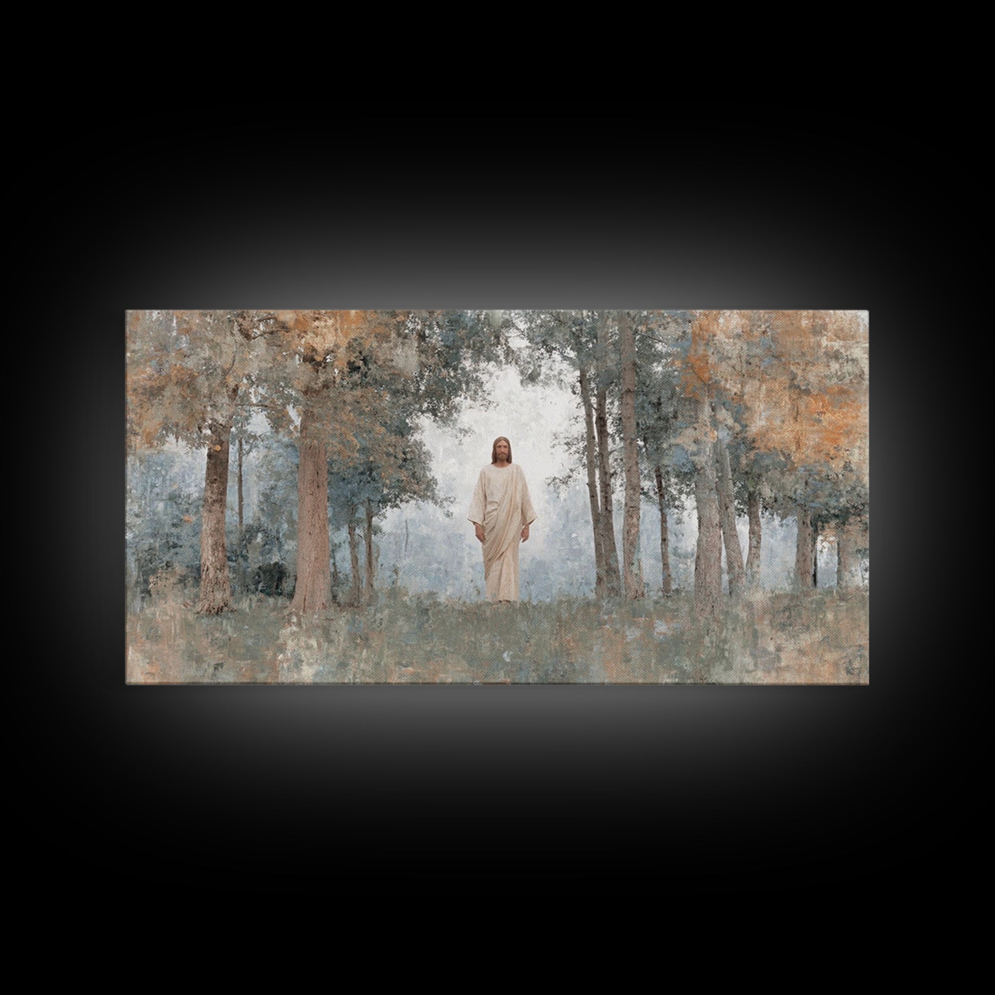 Divine Meadow, Framed Canvas Print, Christian Wall Art, Jesus Painting, Christian Art Canvas, Subtle Christian Art, Christian Christmas Art