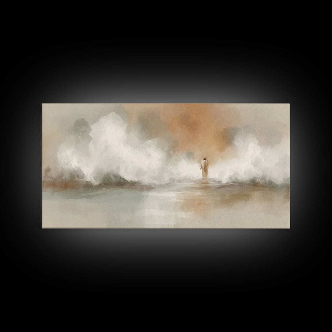 Waves of Mercy | Framed Canvas Print | Christian Art Canvas | Christian Wall Art | Jesus Painting | Modern Christian Art | Christian Gift