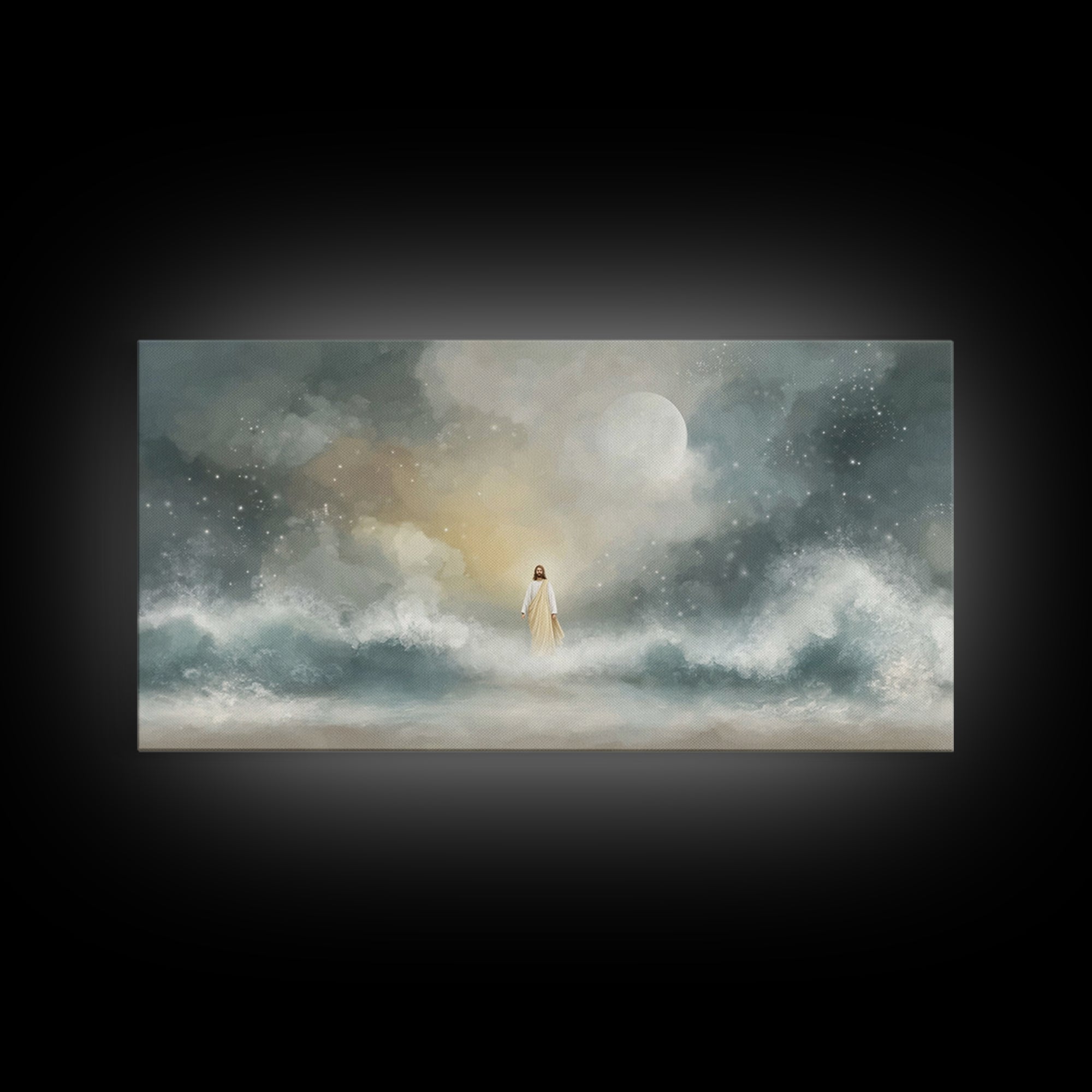 Celestial Hope, Framed Canvas Print, Christian Art Canvas, Jesus Painting, Christmas Art, Christian Wall Art, Unique Christian Art