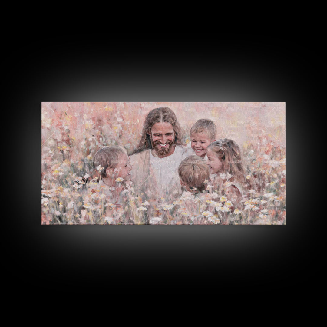 Field of Blessings | Framed Canvas Print | Christian Art Canvas | Christian Wall Art | Jesus Painting | Christian Art Print | Christian Gif