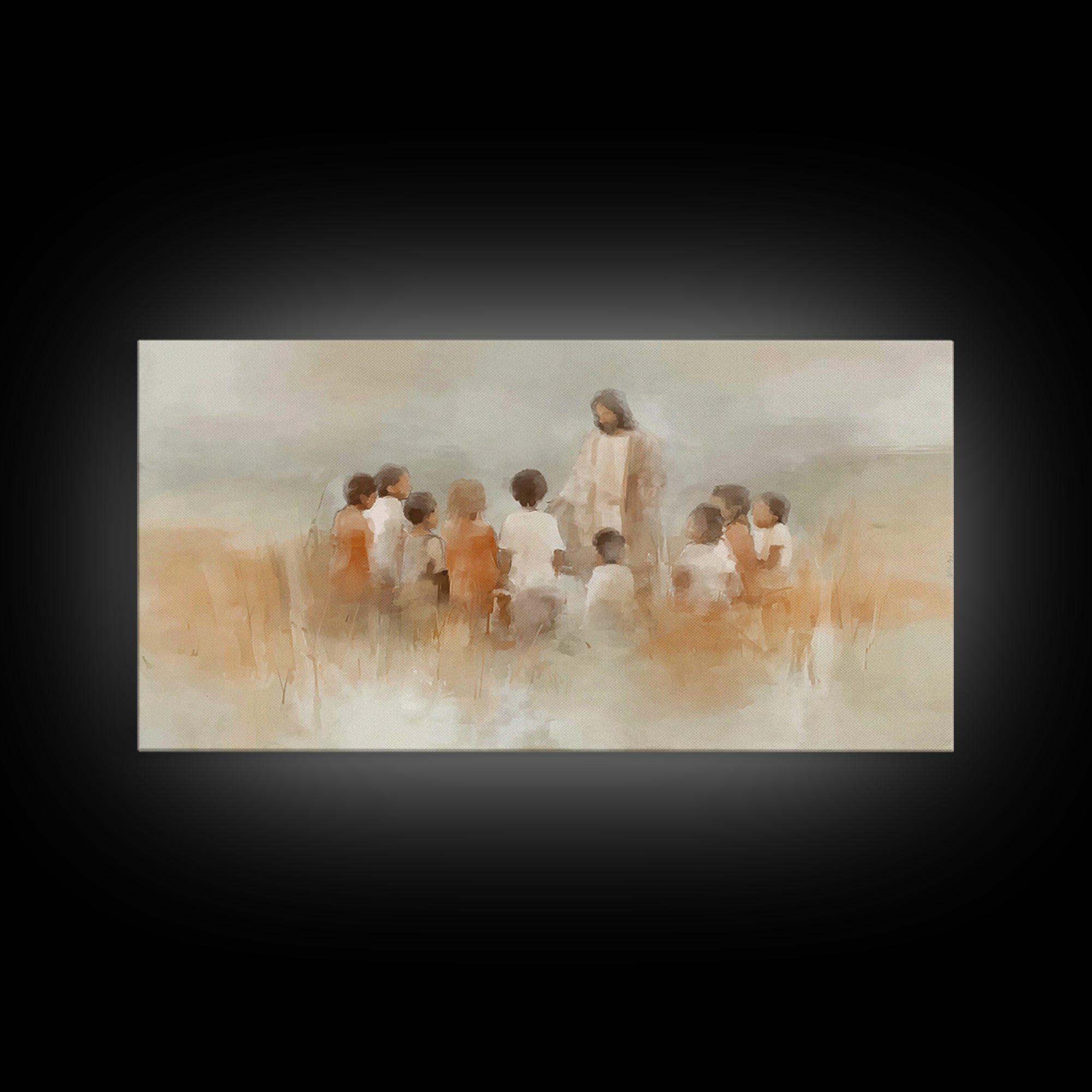 Meadow Of Hope, Framed Canvas Print, Christian Art Print, Christian Wall Art, Jesus Painting, Christmas Wall Art, Christian Decor, Modern C