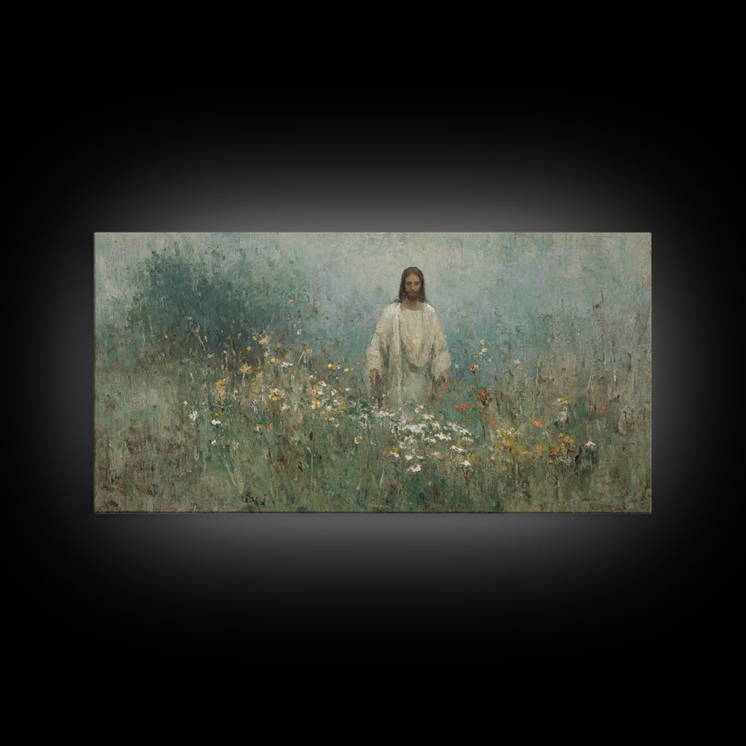 Radiant Shepherd Bloom – Framed Canvas Print – Christian Wall Art – Jesus Christ Painting – Christian Art Canvas – Christmas Art – Christia